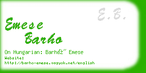 emese barho business card